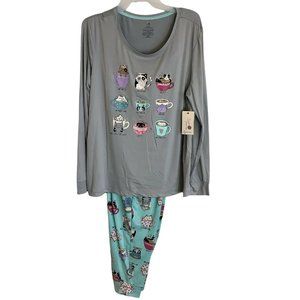 Secret Treasures | Intimates u0026 Sleepwear | Secret Treasures Pajama Set Cats  Coffee Super Soft Womens Size M 8 | Poshmark